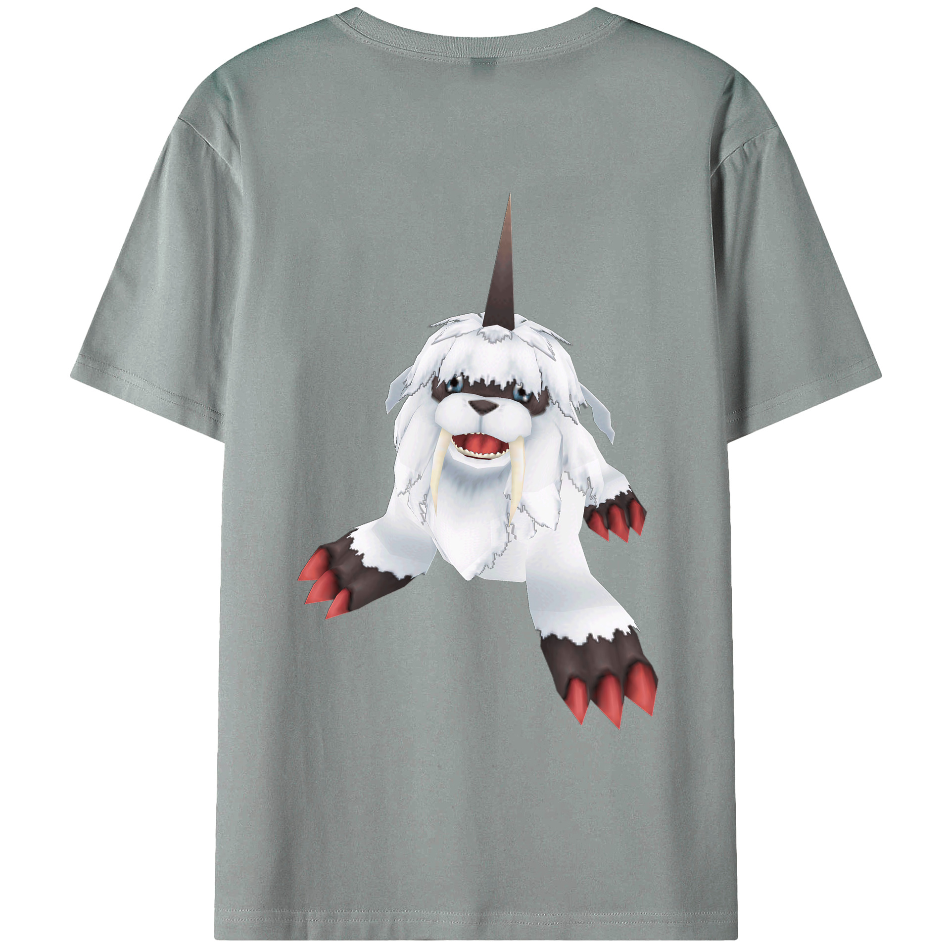 （画像用） Digimon デジタルモンスター/デジモン 綿100％ メンズ半袖Tシャツ（バックプリント） 通気性